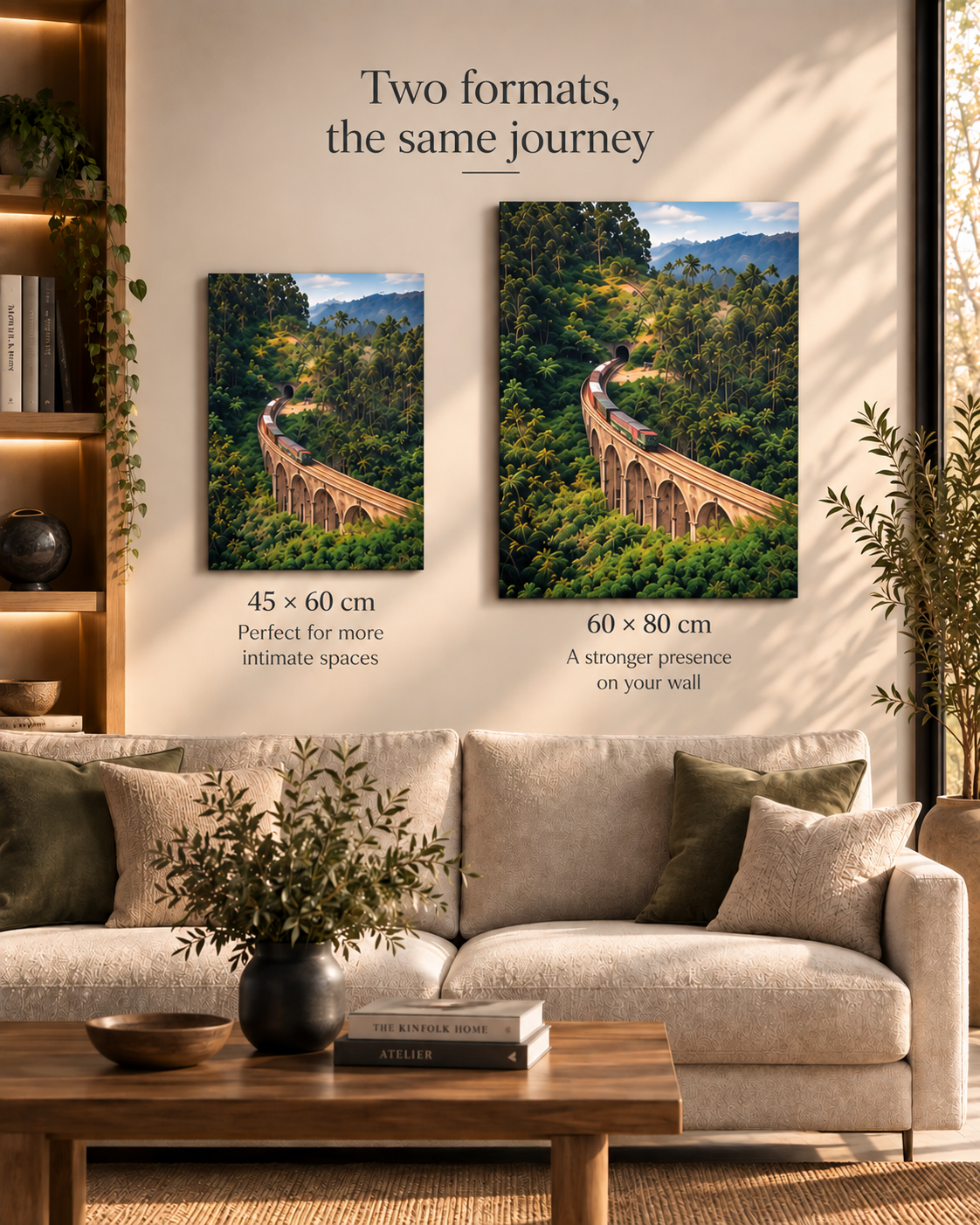 Comparison of the 45 × 60 cm and 60 × 80 cm formats for “A Ticket to the Past”.